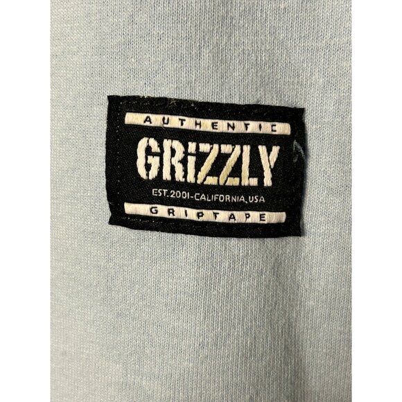 Grizzly Griptape Light Blue T-Shirt With Yellow Bear Design - Picture 6 of 6